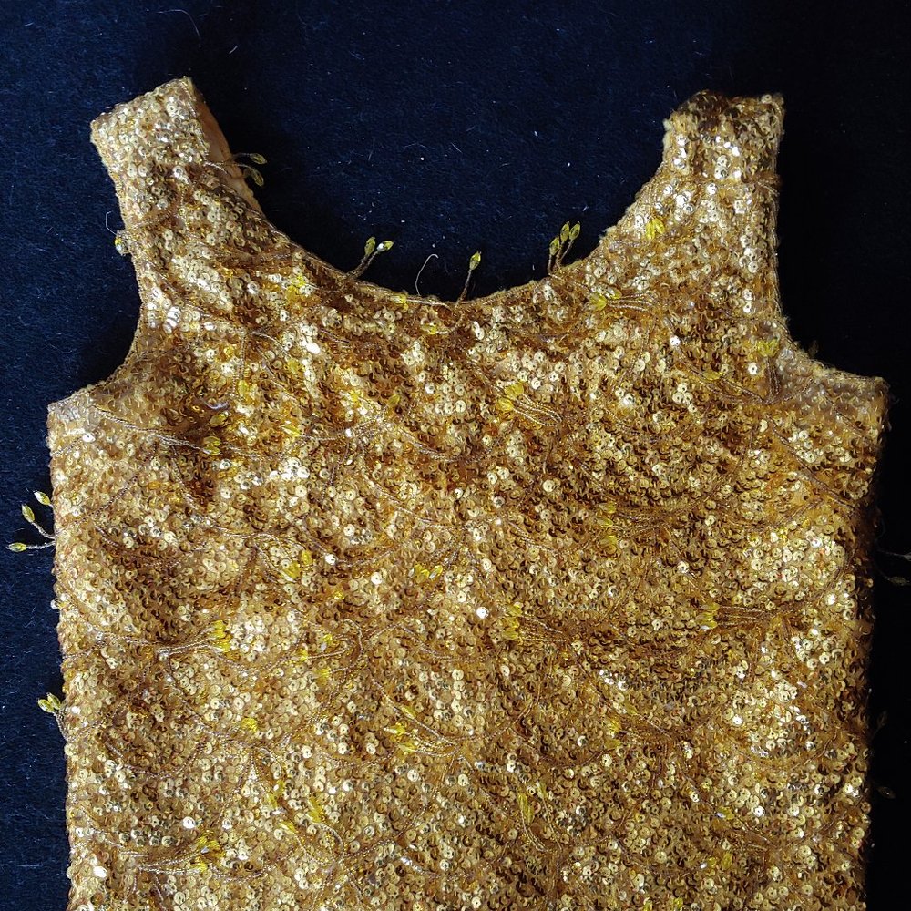 Gold and yellow sequined sleeveless top